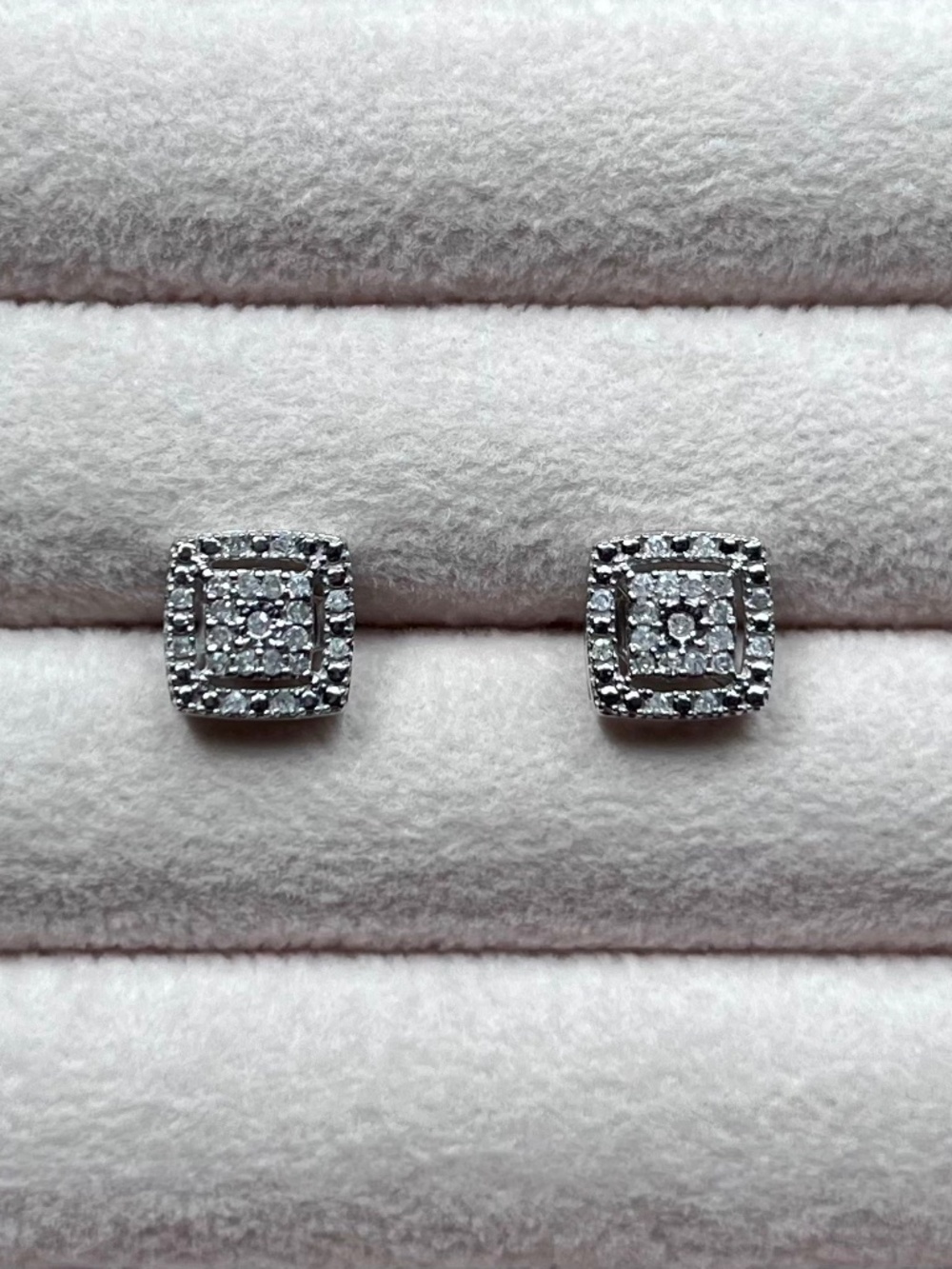 E098 | Natural Diamond Pave Square Studs